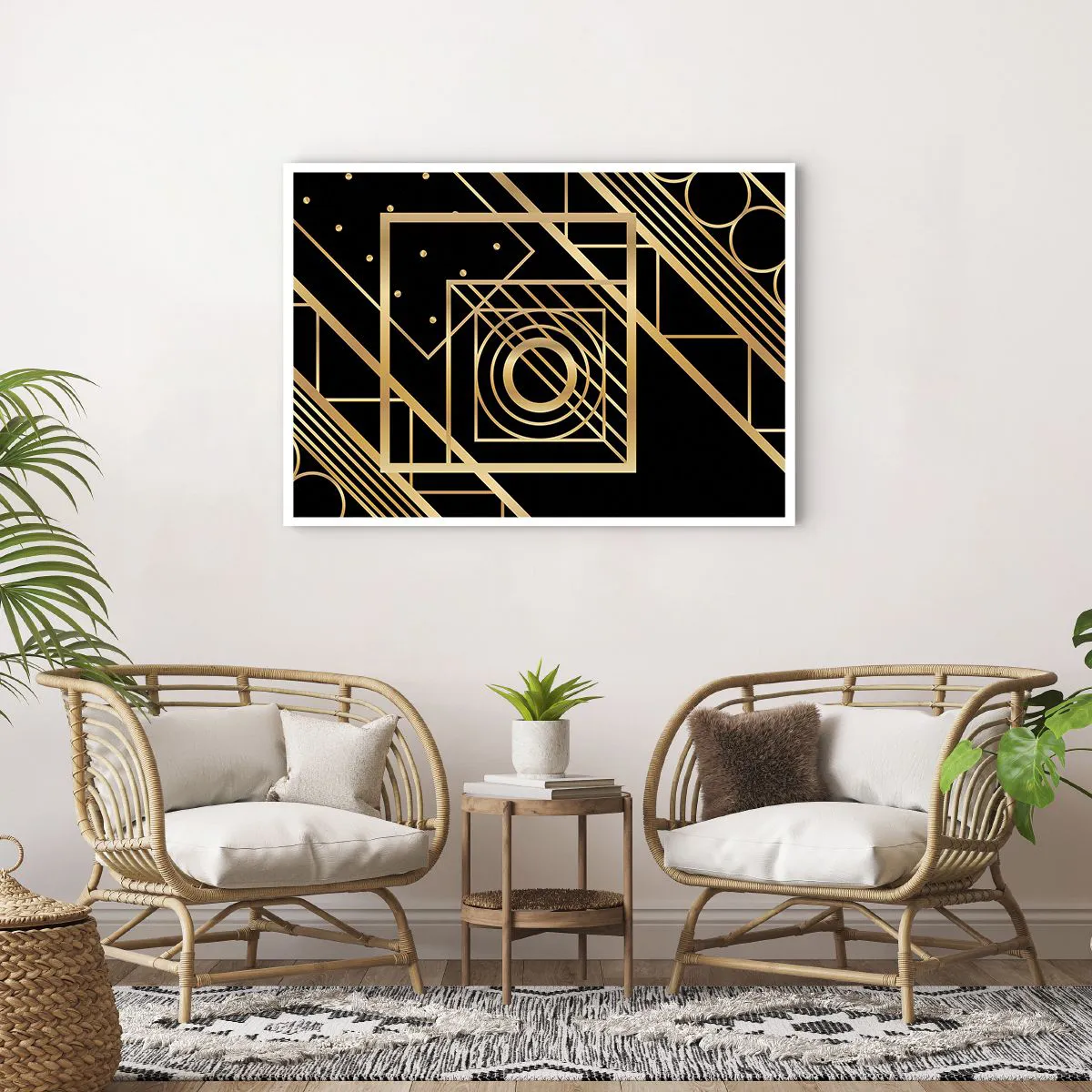 Affisch - Gyllene geometri - 100x70 cm