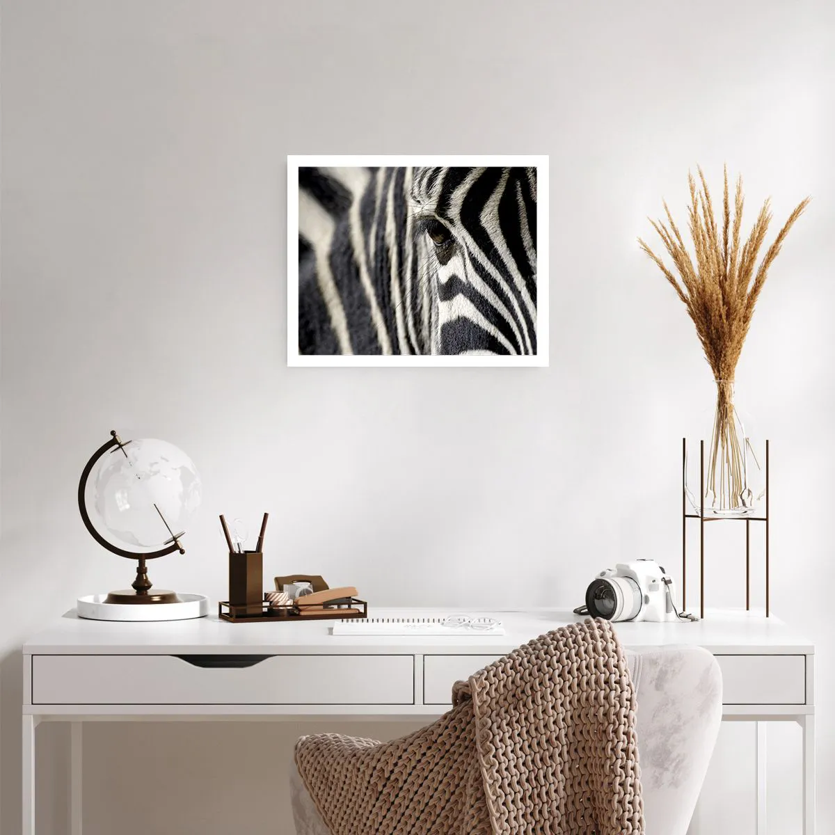 Poster - Striped Portrait - 50x40 cm