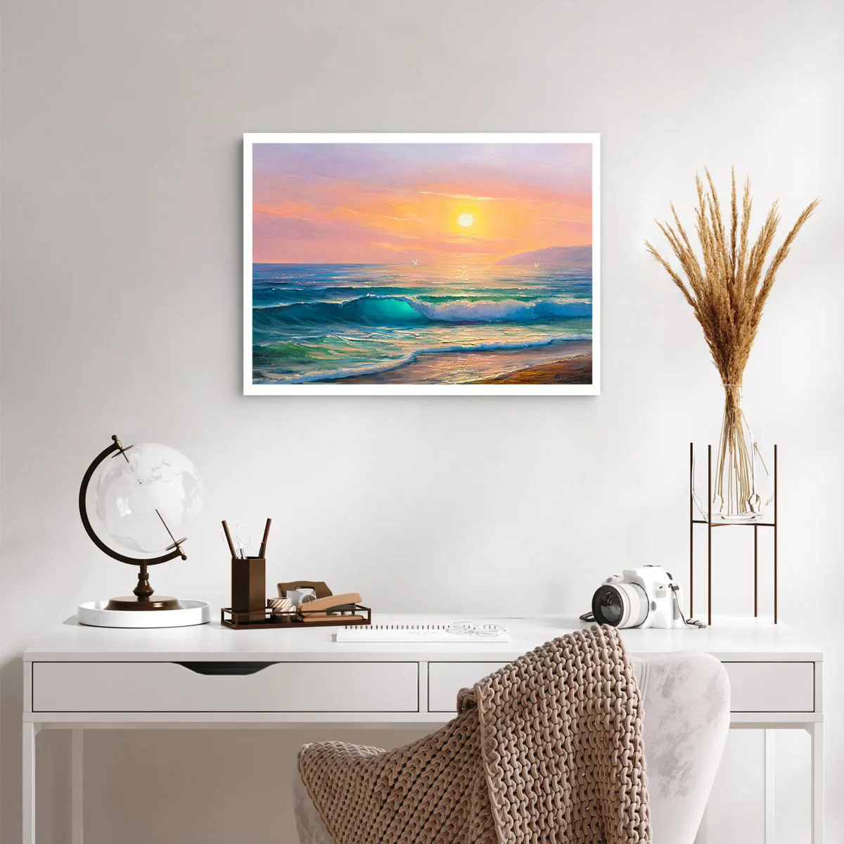 Plakat - Turkusowa pieśń fal - 70x50 cm