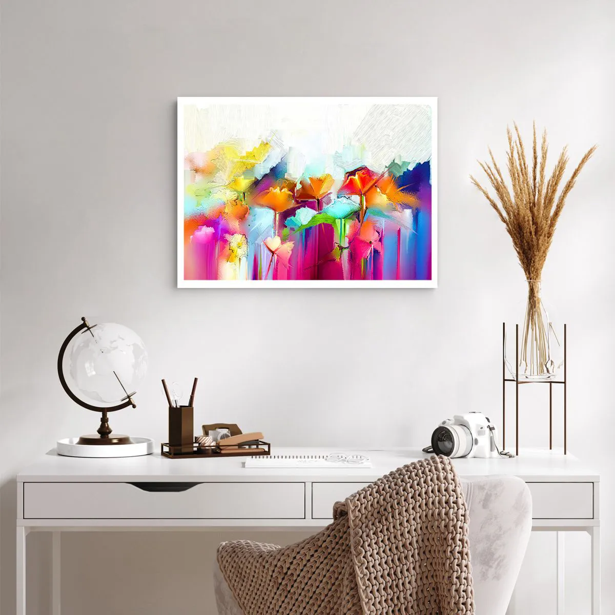 Plakat - Regnbuen i blomstring - 70x50 cm