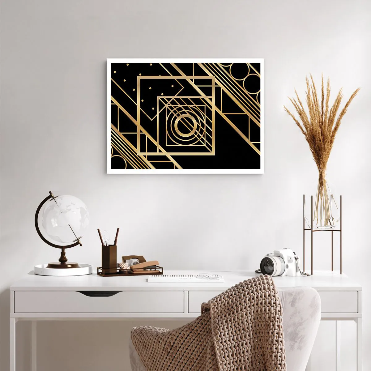 Poster - Goldene Geometrie - 70x50 cm