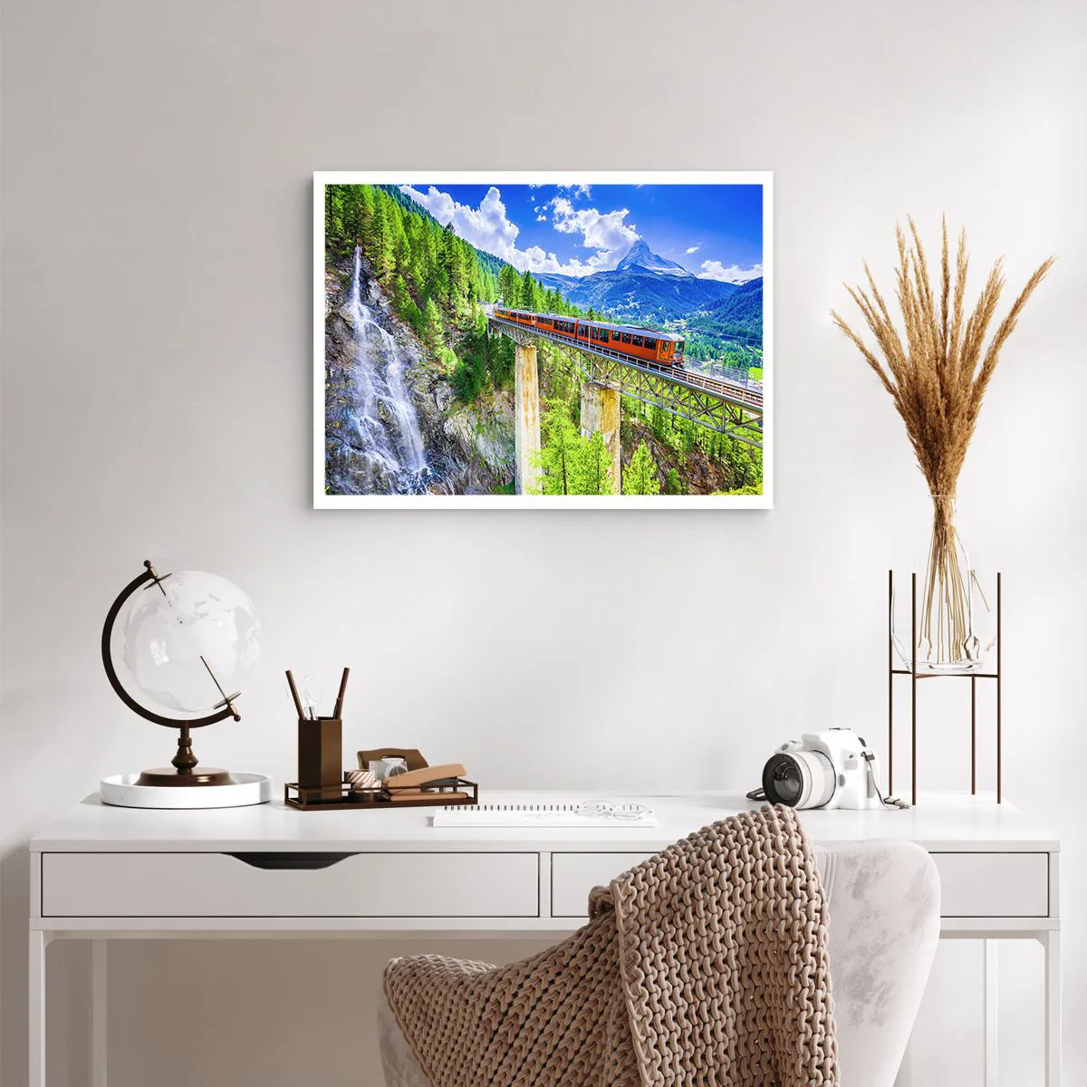 Poster - Train Through the Alps - 70x50 cm