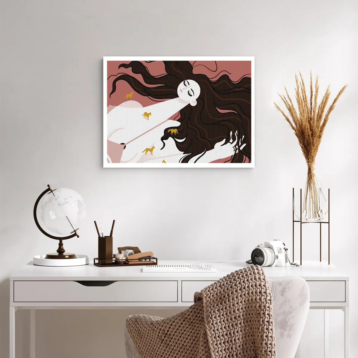 Póster - Sueño de caballos dorados - 70x50 cm