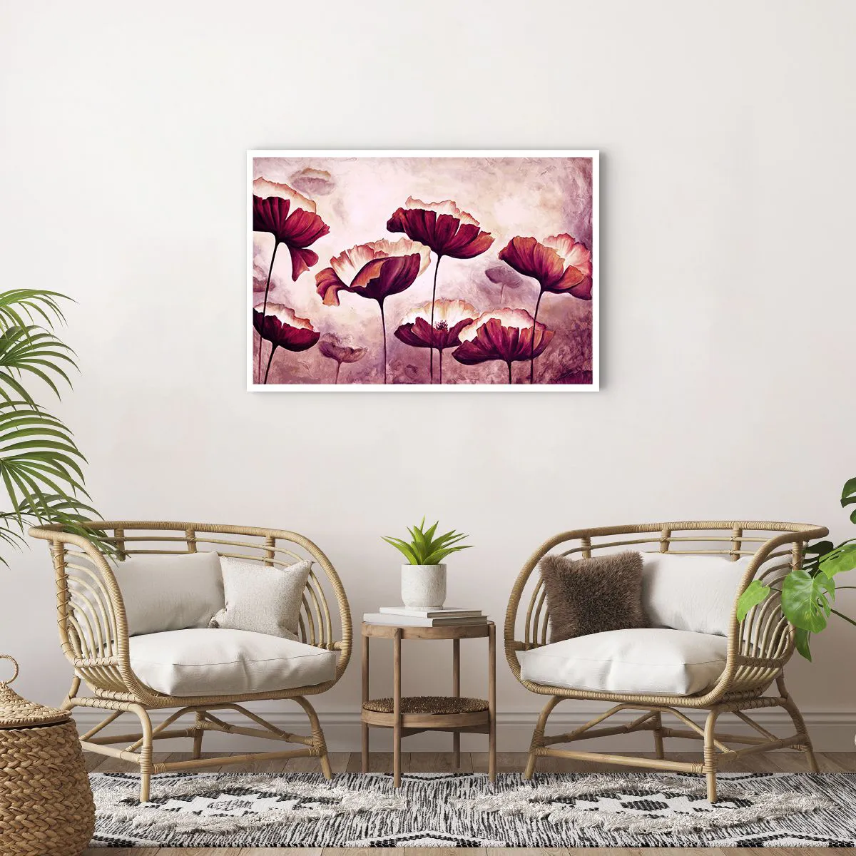 Poster - Red and White Flake - 91x61 cm