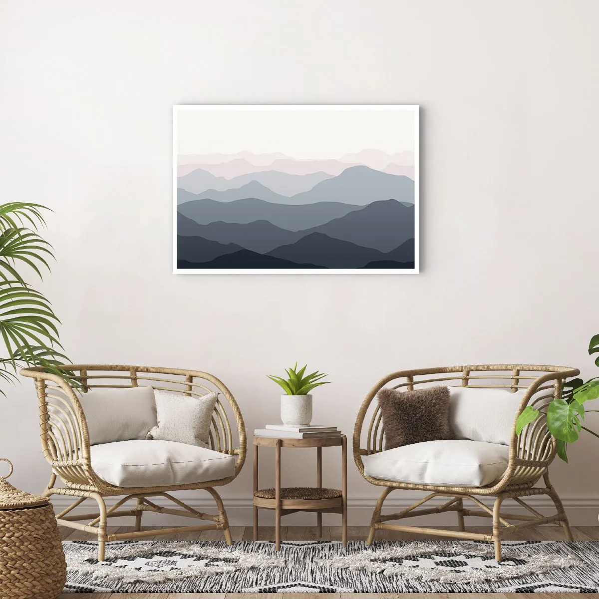 Affiche - Poster - Vagues de montagnes - 91x61 cm