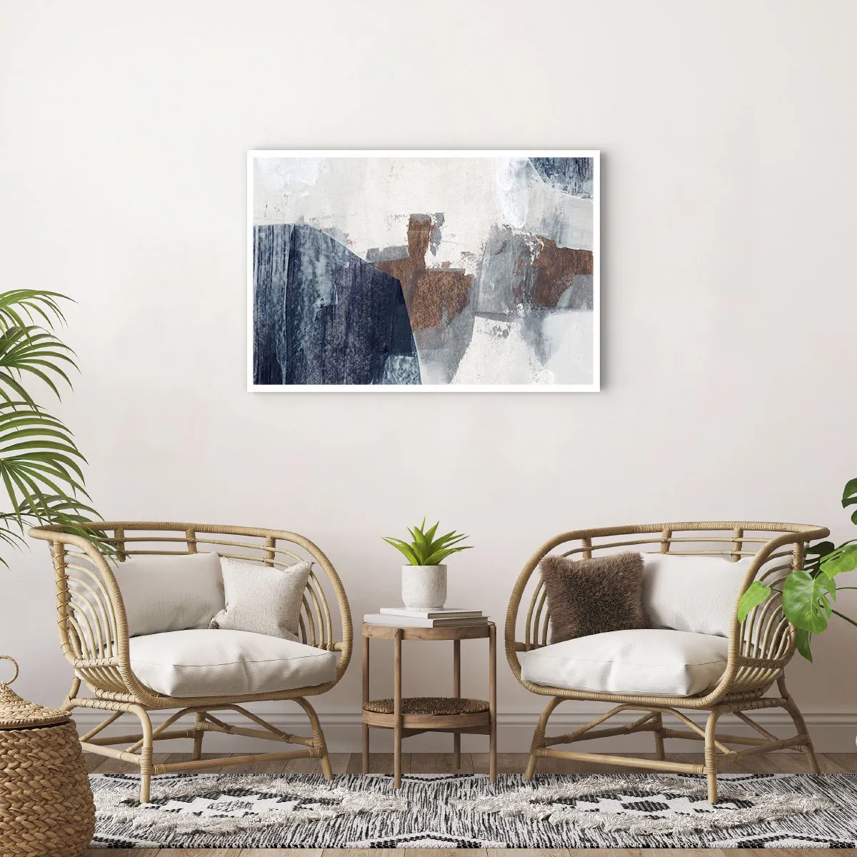 Poster - Forme blu e marroni - 91x61 cm