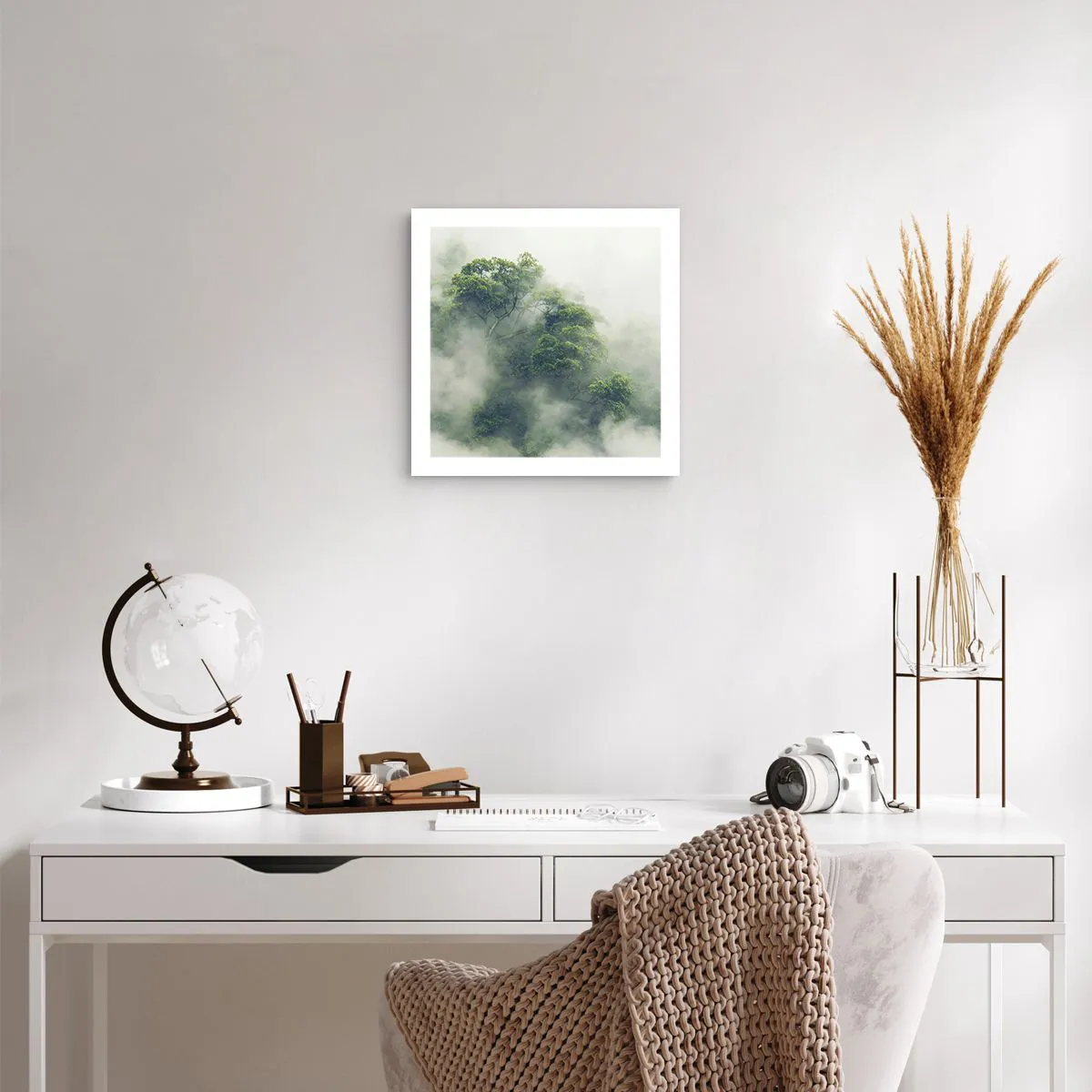 Affiche - Poster - Enveloppé de brouillard - 40x40 cm