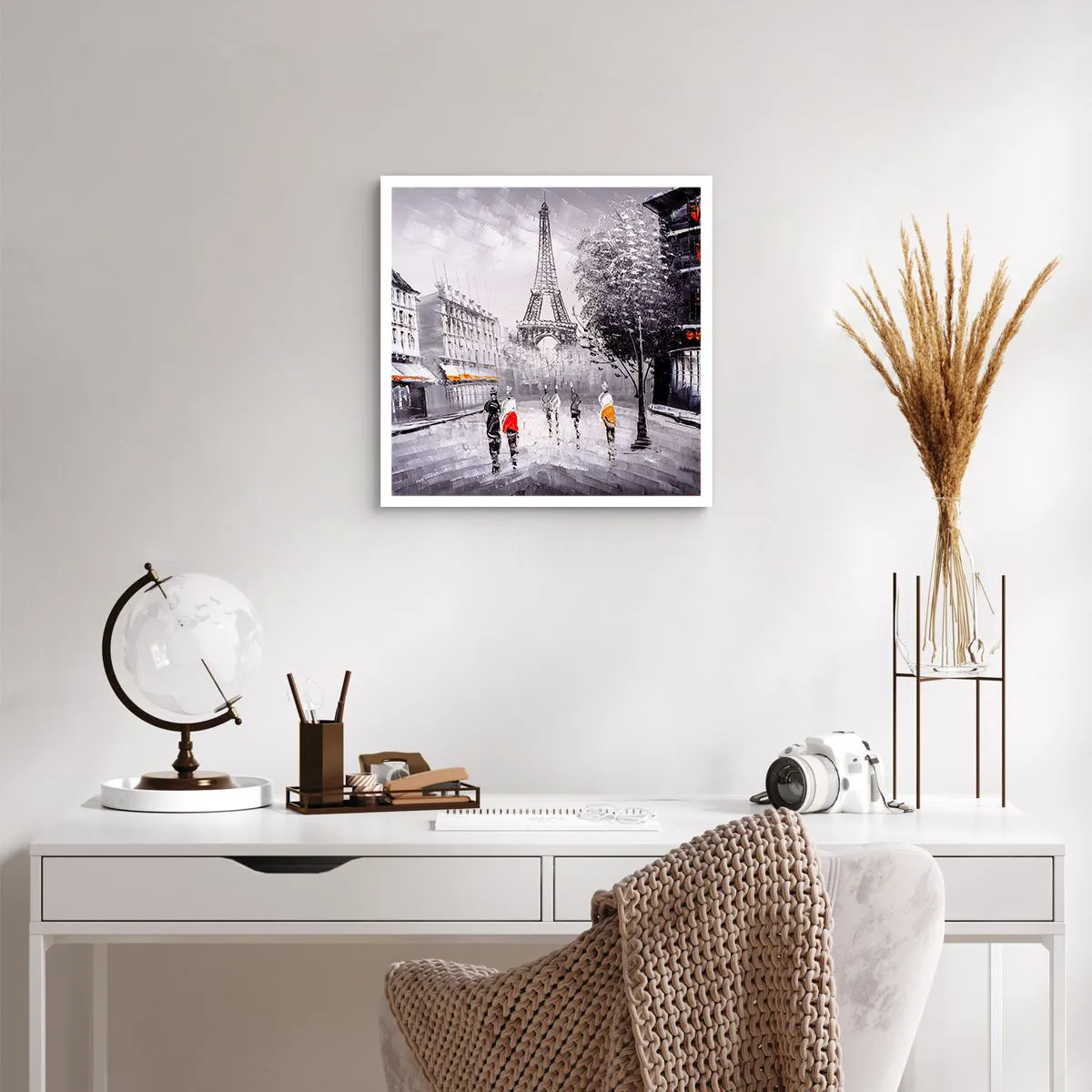 Affisch - Promenad i Paris - 50x50 cm