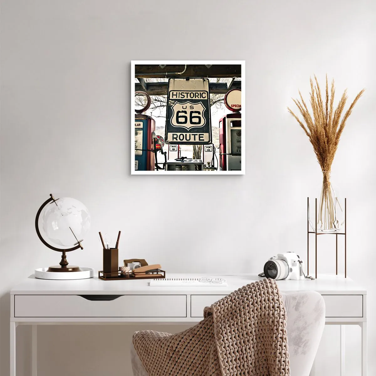 Plakat - Amerykańska retro podróż - 50x50 cm