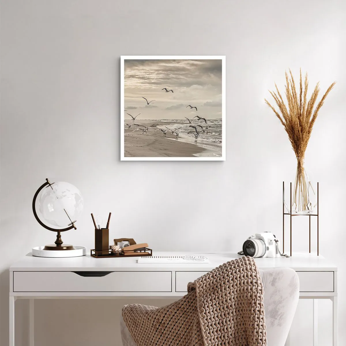 Pôster - O som do mar, o canto dos pássaros - 50x50 cm