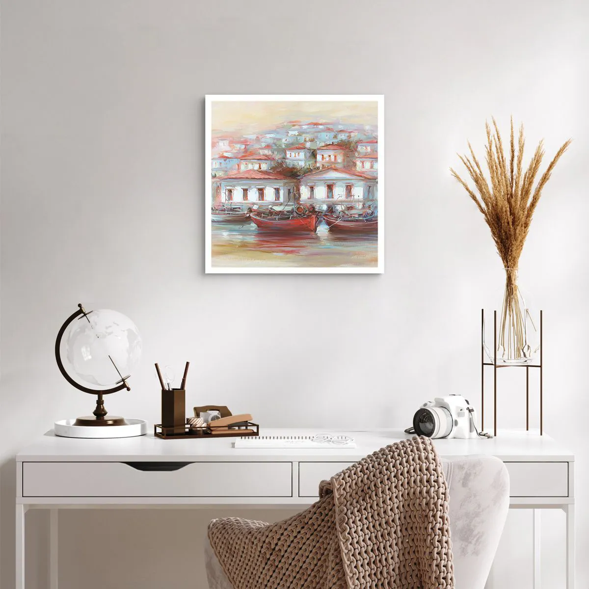 Affiche - Poster - Petite ville heureuse - 50x50 cm