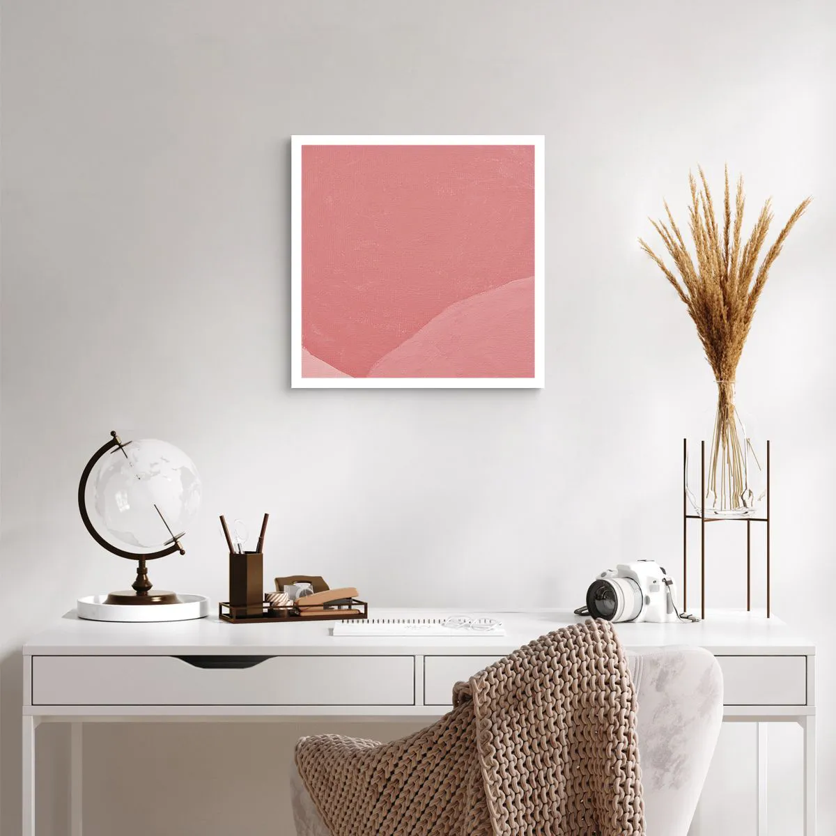 Affiche - Poster - Composition organique en rose - 50x50 cm