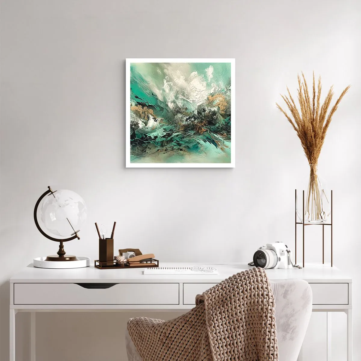 Plakat - Smaragdsort byld - 50x50 cm