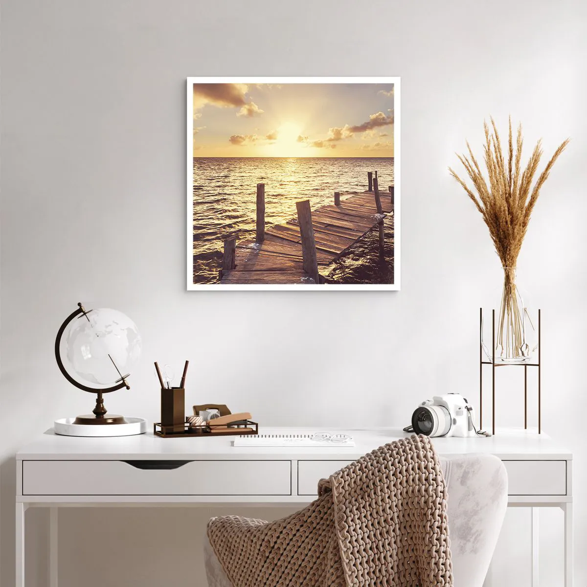 Poster - Golden Land of Tranquility - 60x60 cm