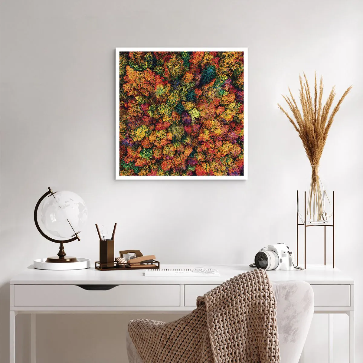 Poster - Blumenstrauß aus Herbstbäumen - 60x60 cm