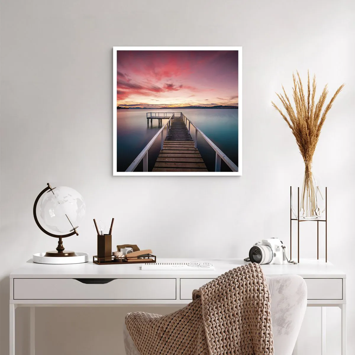 Affiche - Poster - La douce flamme du soir - 60x60 cm