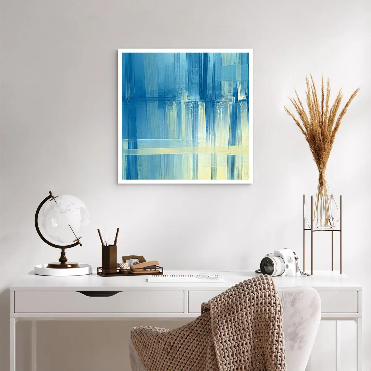 Poster - Compositie in turkoois - 60x60 cm