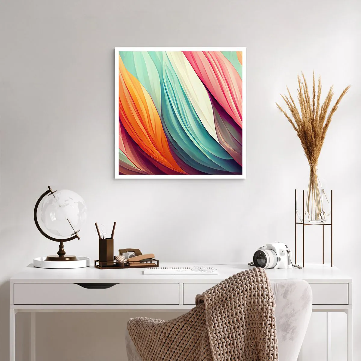 Plakat - Tęczowy splot - 60x60 cm