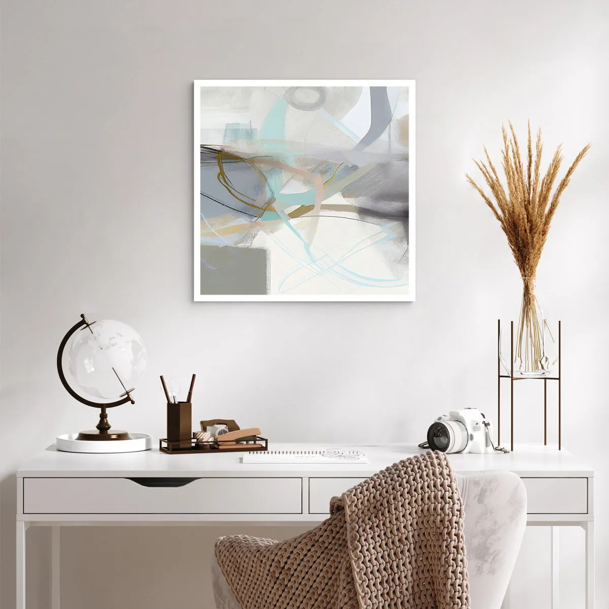 Poster - Neblige Abstraktion - 60x60 cm