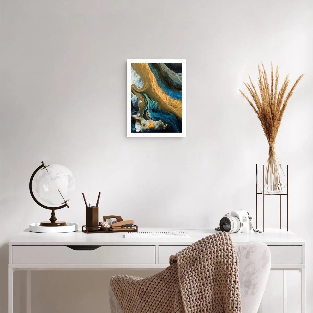 Poster - Blau - Gelb - gegenseitige Beeinflussung - 30x40 cm