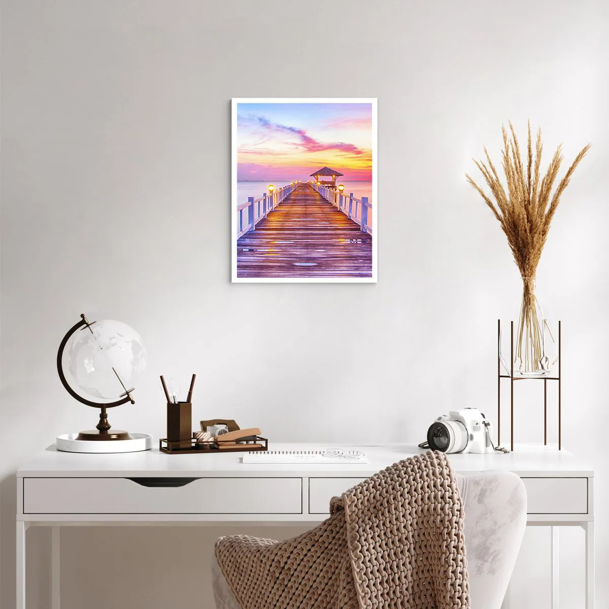 Plakat - Liliowo-złota cisza wieczoru - 40x50 cm