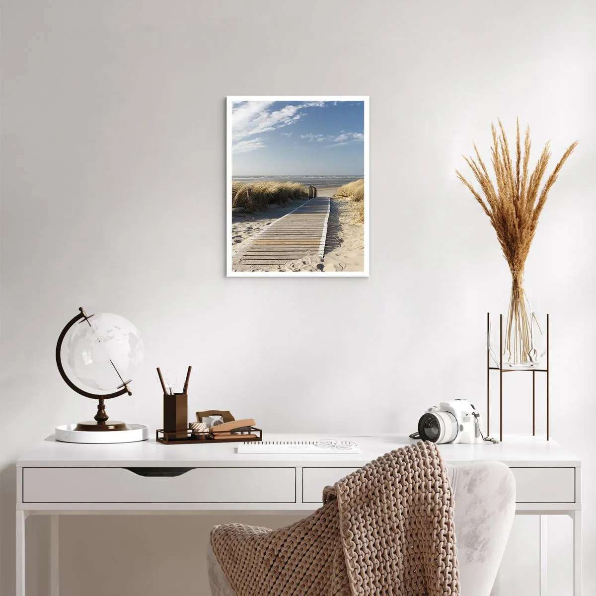 Poster - Achter het duin, in het ruisen van gras - 40x50 cm