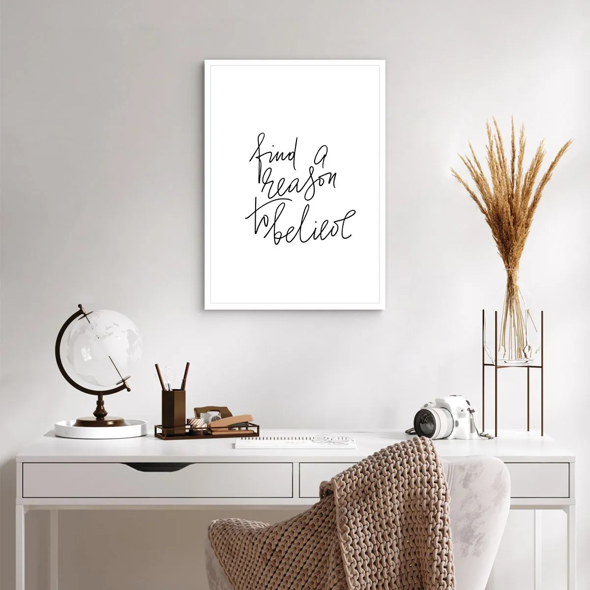 Poster - Trova una citazione che ti dia motivo di credere in stile minimalista - 50x70cm - è possibile - Decorazione murale moderna per soggiorno e camera da letto ARTTOR
