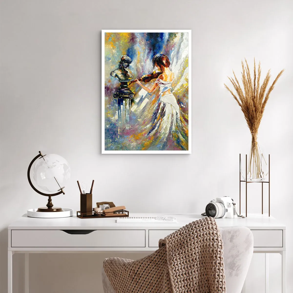 Póster - Escena abstracta de una mujer tocando el violín. - 50x70cm - Revivir con sentimiento - Decoración de pared moderna para salón y dormitorio ARTTOR