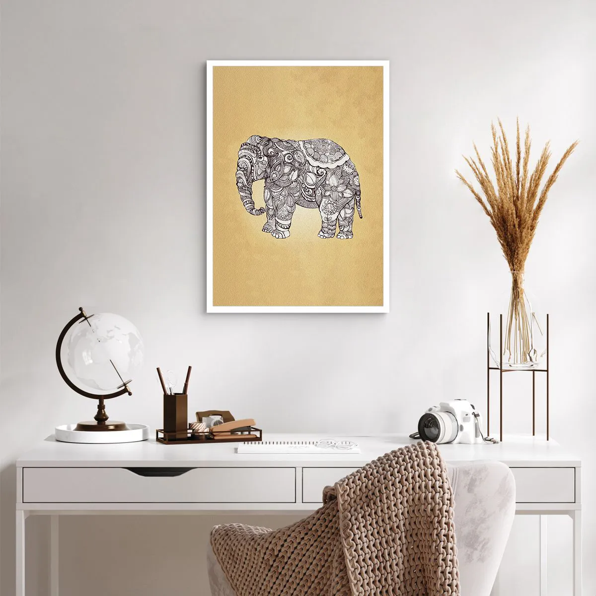 Poster - De olifant heeft zichzelf bedekt - 50x70 cm