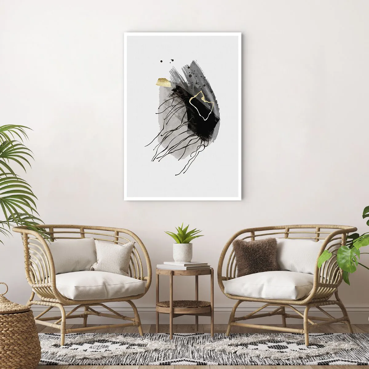 Plagát - V čiernej a zlatej - 70x100 cm