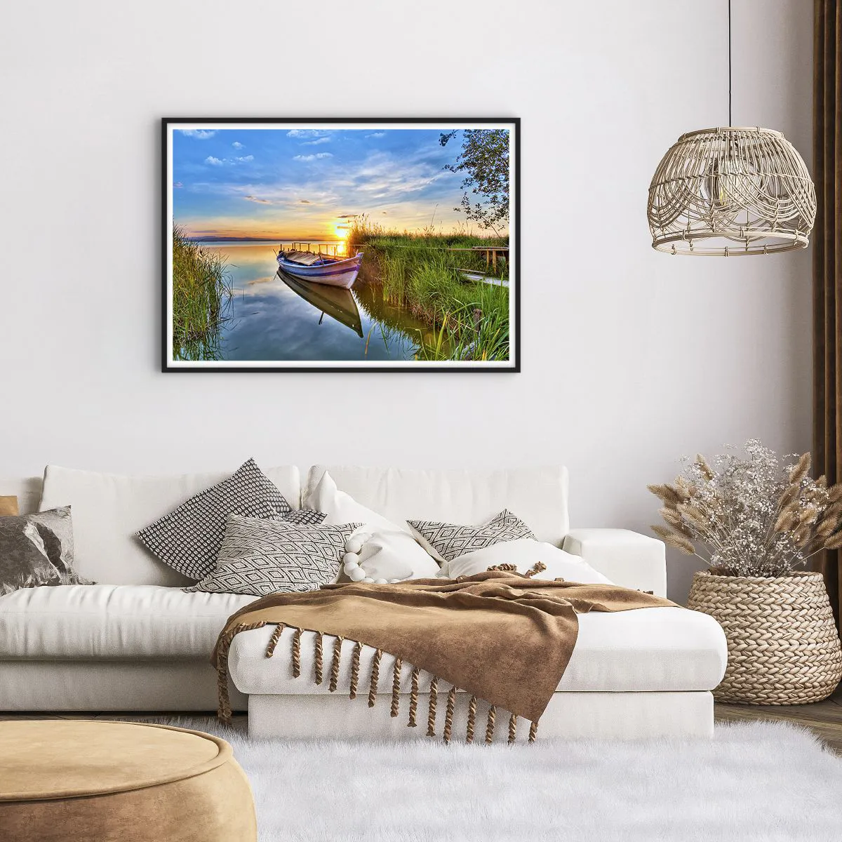 Affisch i svart ram - Uppfyllda drömmars vik - 100x70 cm