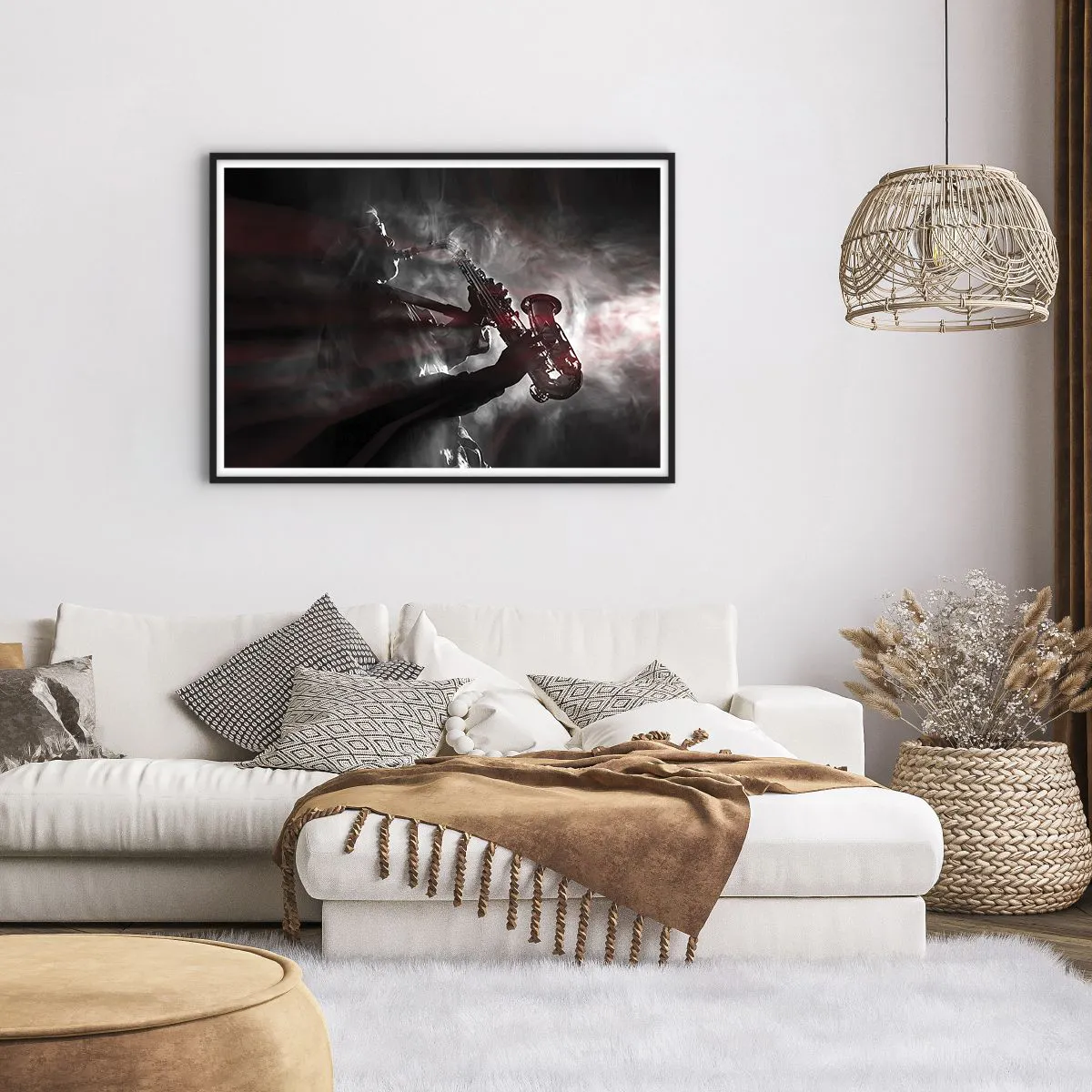 Plakát v černém rámu - V oparu jazzu - 100x70 cm