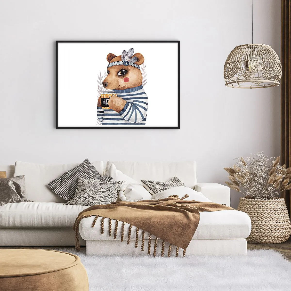 Poszter fehér keretben - Édes Mackó - 100x70 cm