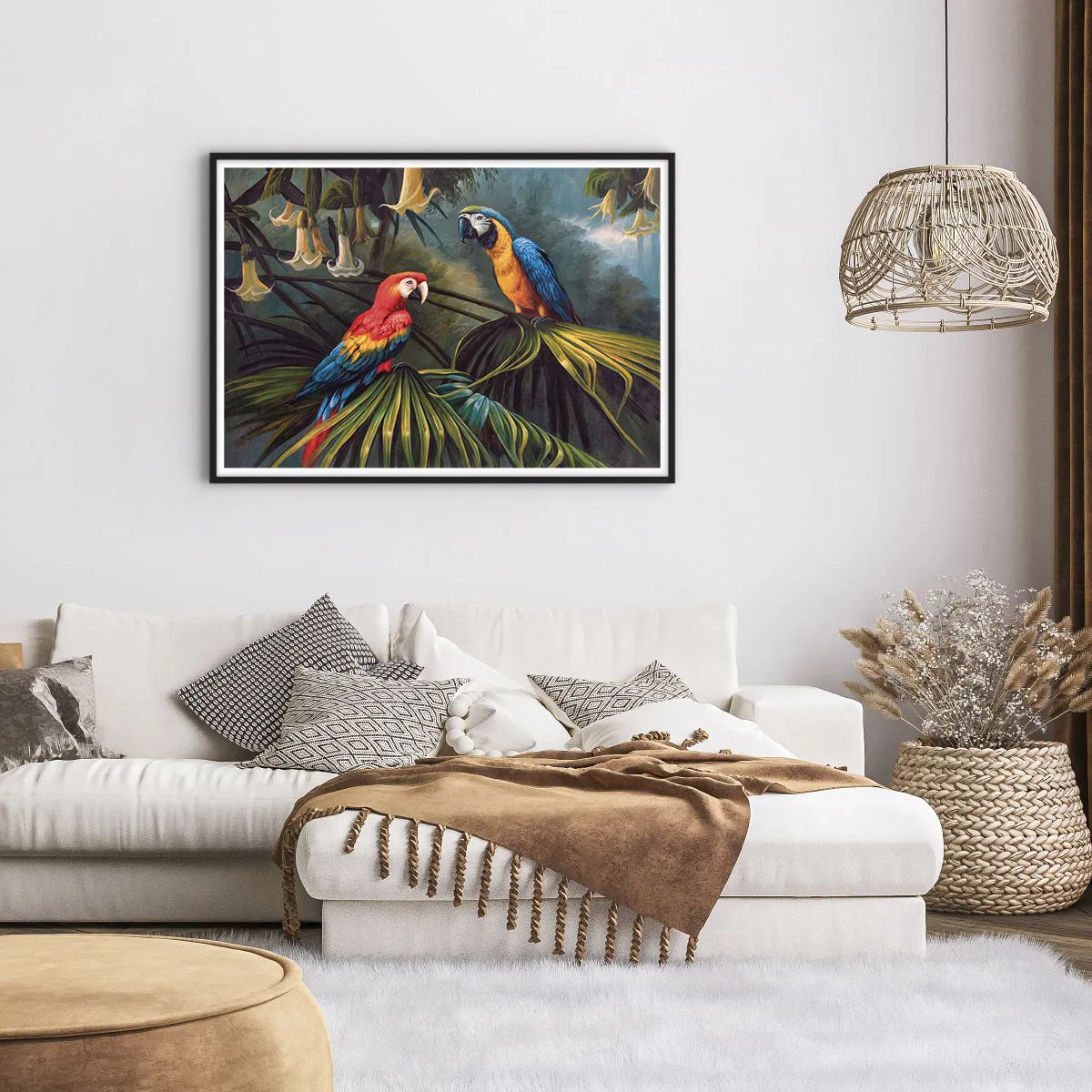 Affisch i svart ram - Romantiken i tropikerna - 100x70 cm