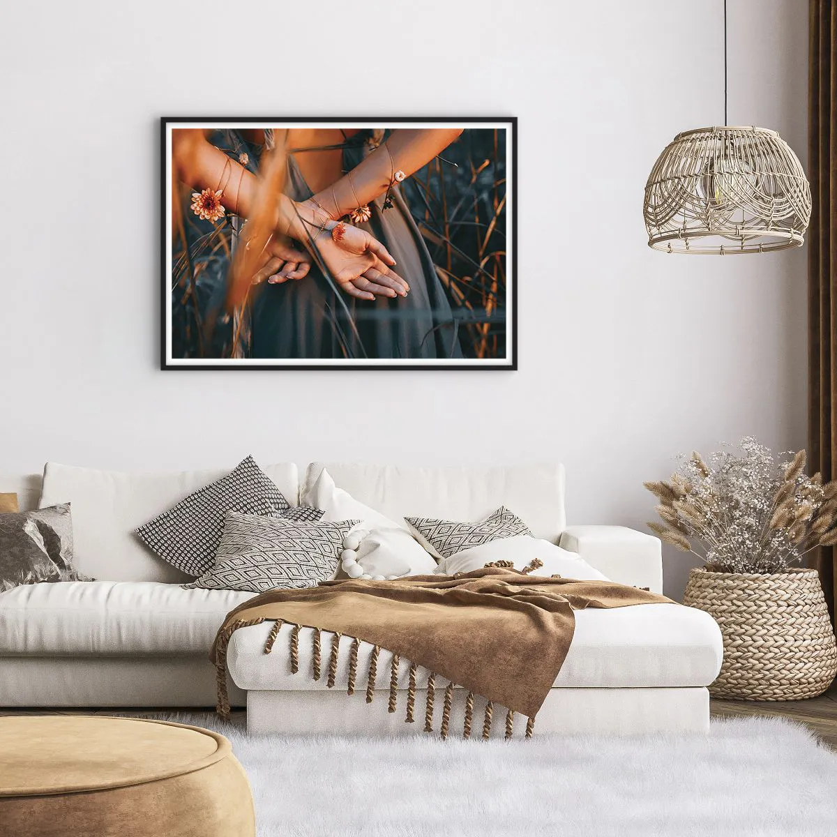 Poster in black frame - Connected with Nature - 100x70 cm