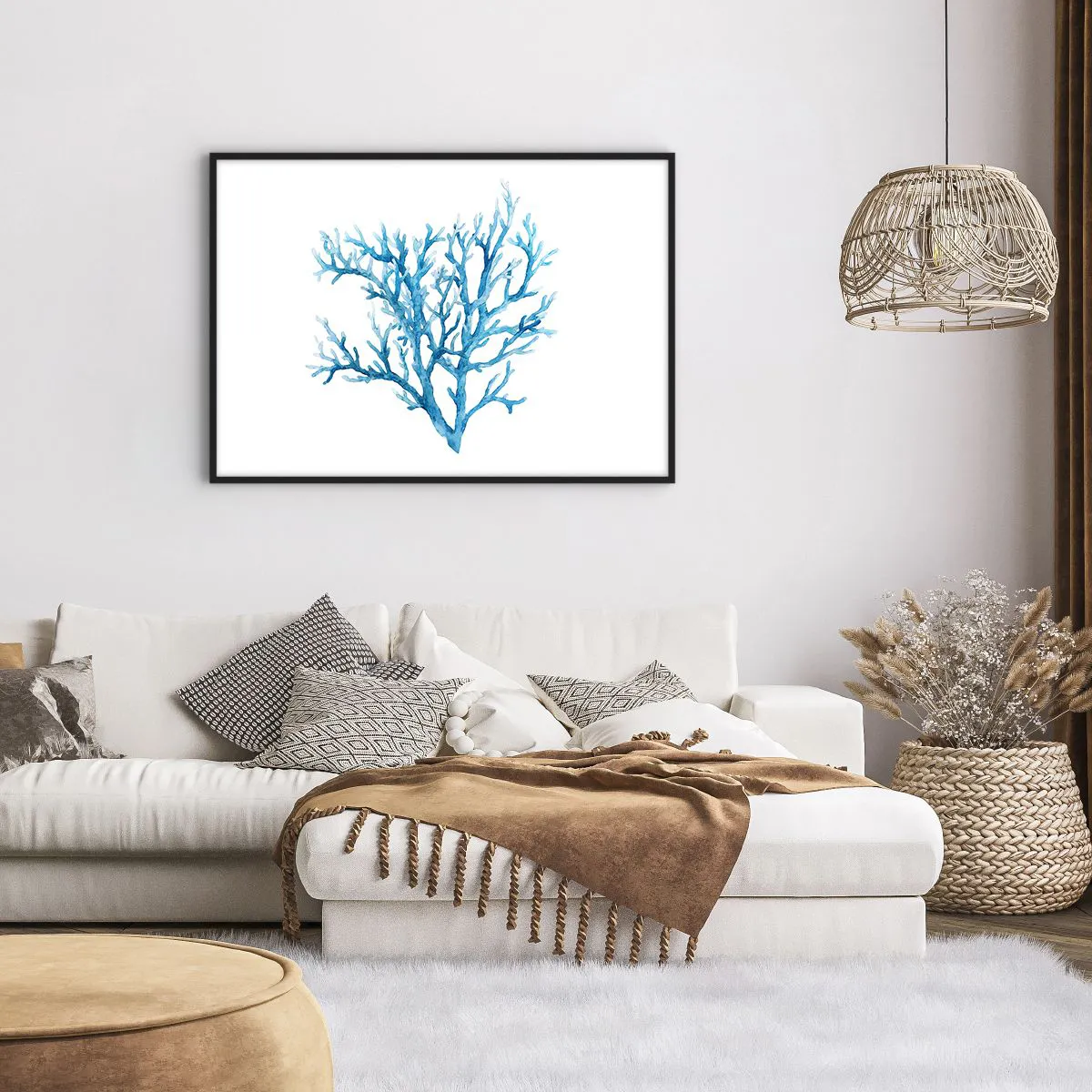 Plakat i sort ramme - Marint filigran - 100x70 cm