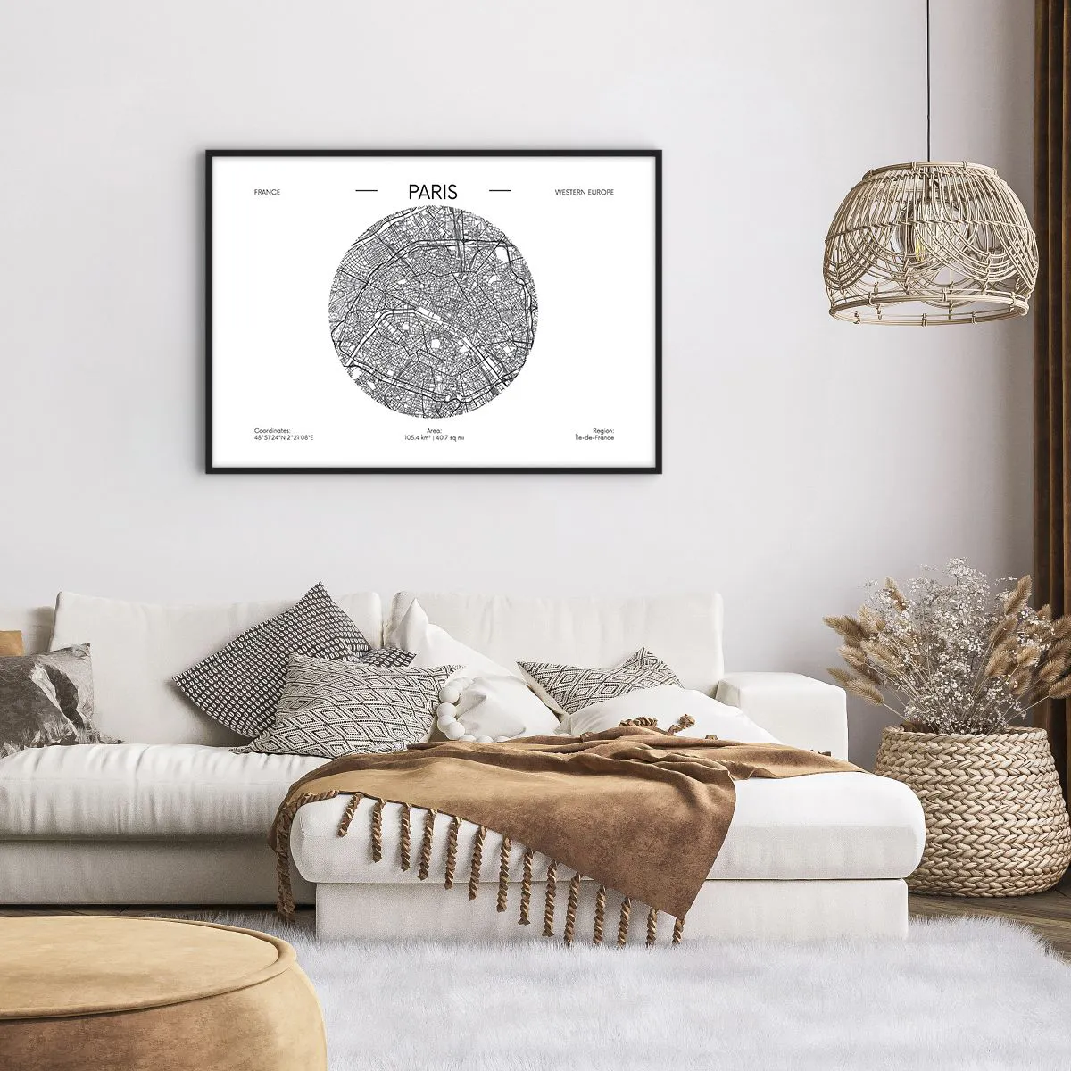 Plakát v černém rámu - Anatomie Paříže - 100x70 cm