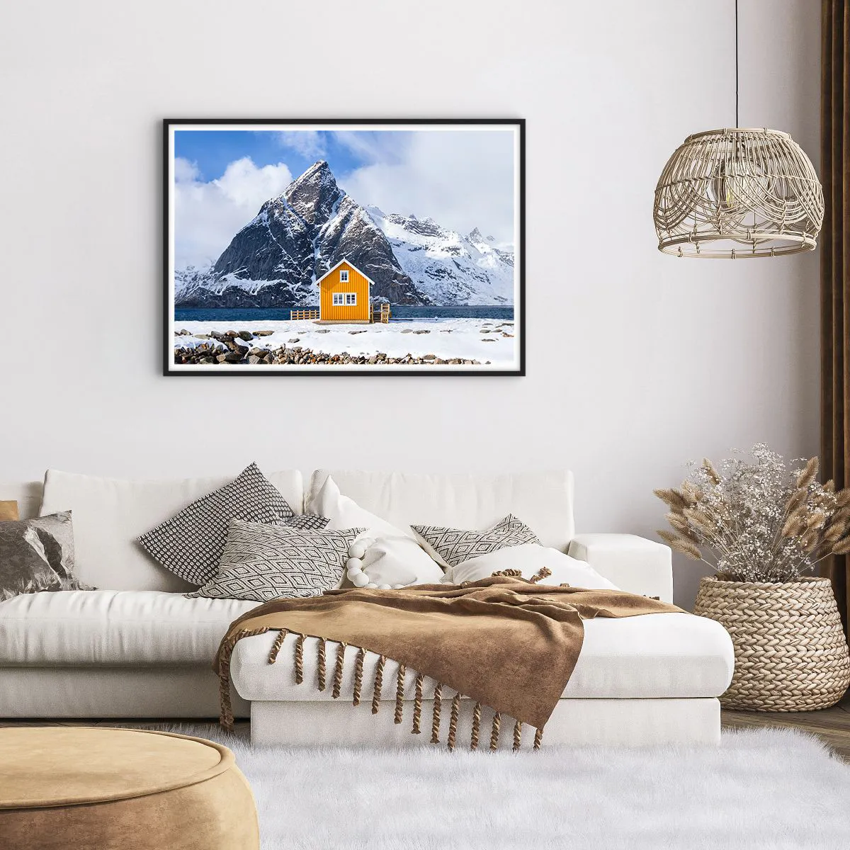 Affisch i svart ram - Skandinavisk semester - 100x70 cm