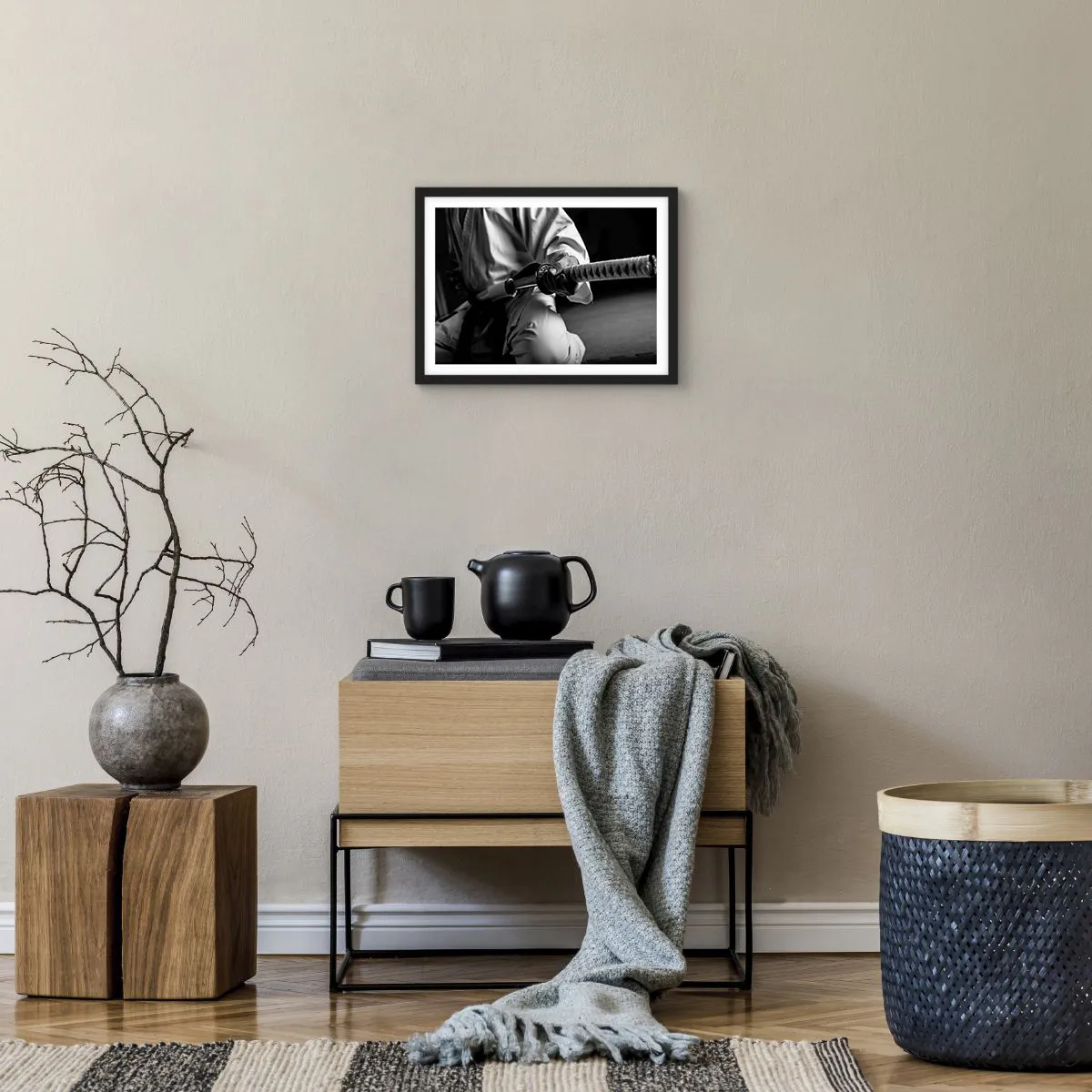 Poster in einem schwarzem Rahmen - Kriegerseele - 40x30 cm