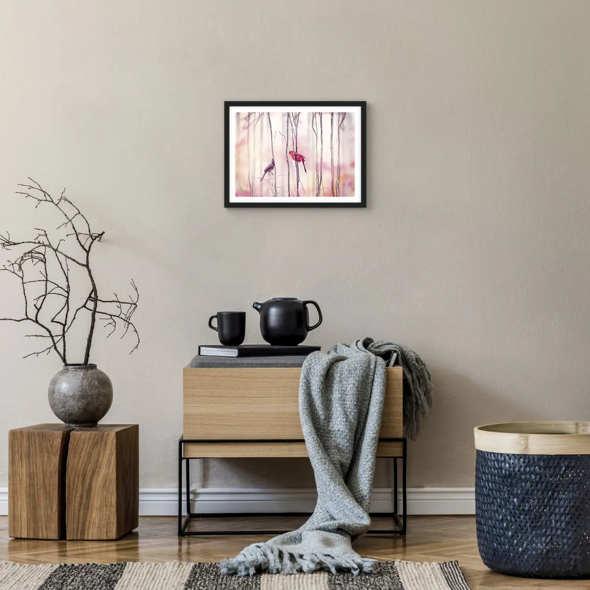 Plakat i sort ramme - Fortællingen om den lyserøde skov - 40x30 cm