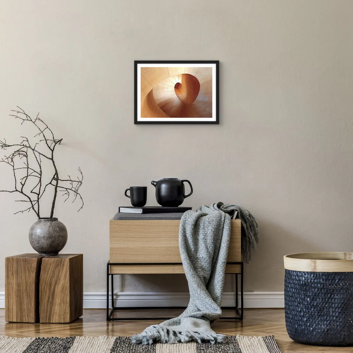 Affiche dans un cadre noir - Poster - Serpentin architectural - 40x30 cm