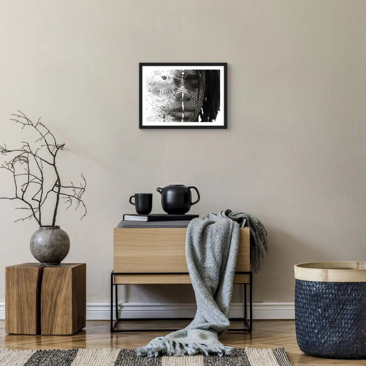 Affiche dans un cadre noir - Poster - Découvrez l'esprit primal - 40x30 cm