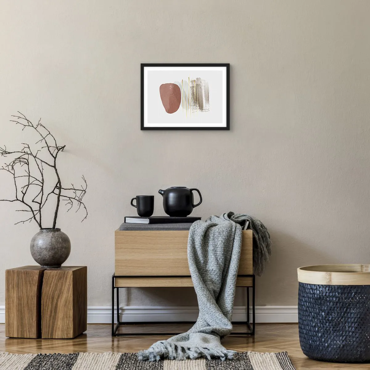 Plakat i sort ramme - Abstrakt kolonnade - 40x30 cm