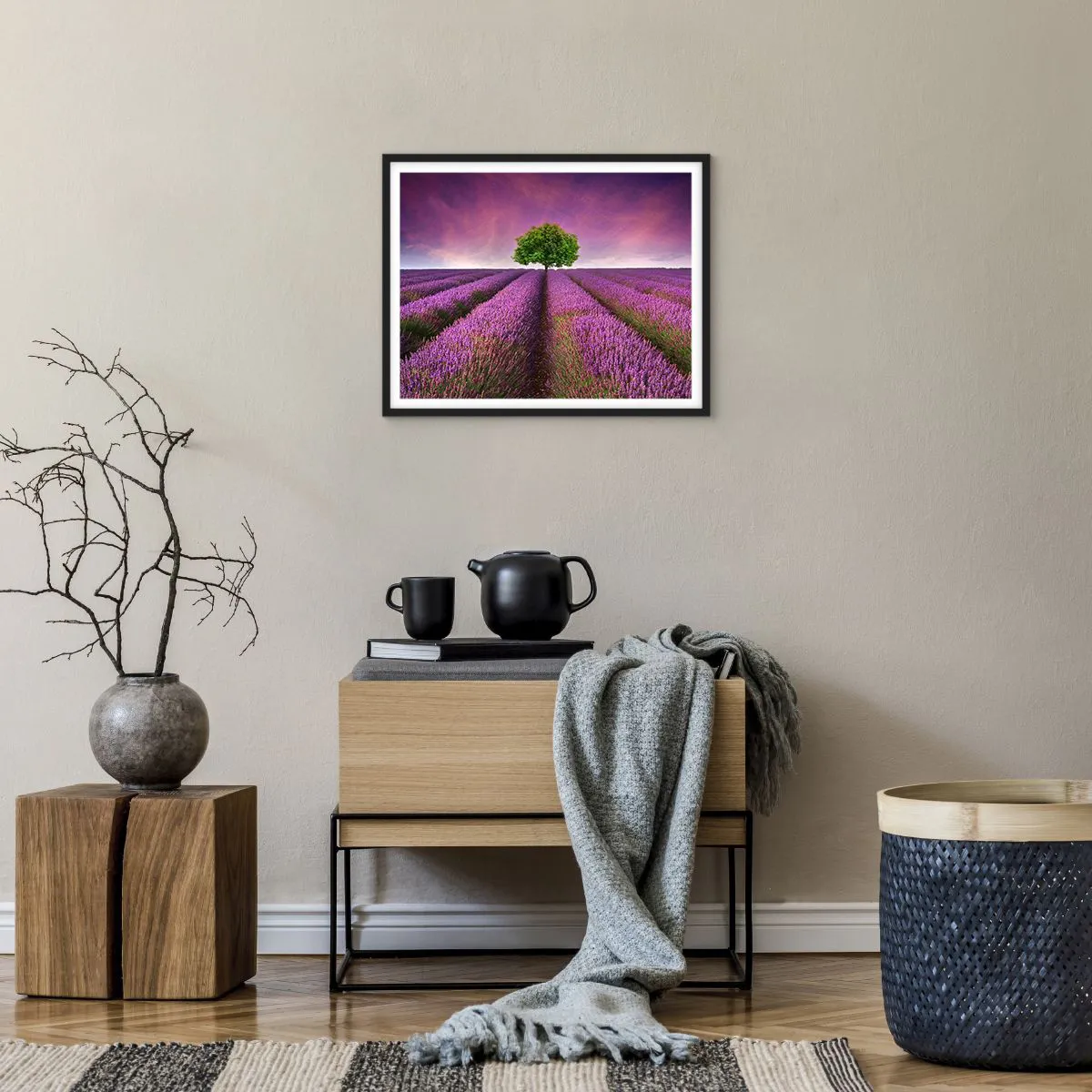 Plakat i sort ramme - I lavendelmarker - 50x40 cm