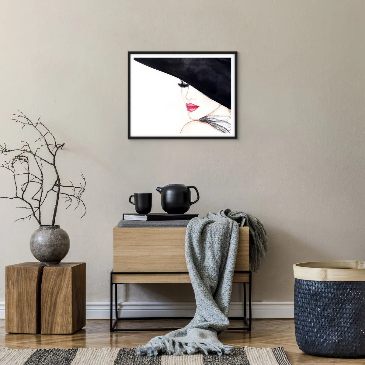 Poster in een zwarte lijst - Elegantie en sensualiteit - 50x40 cm