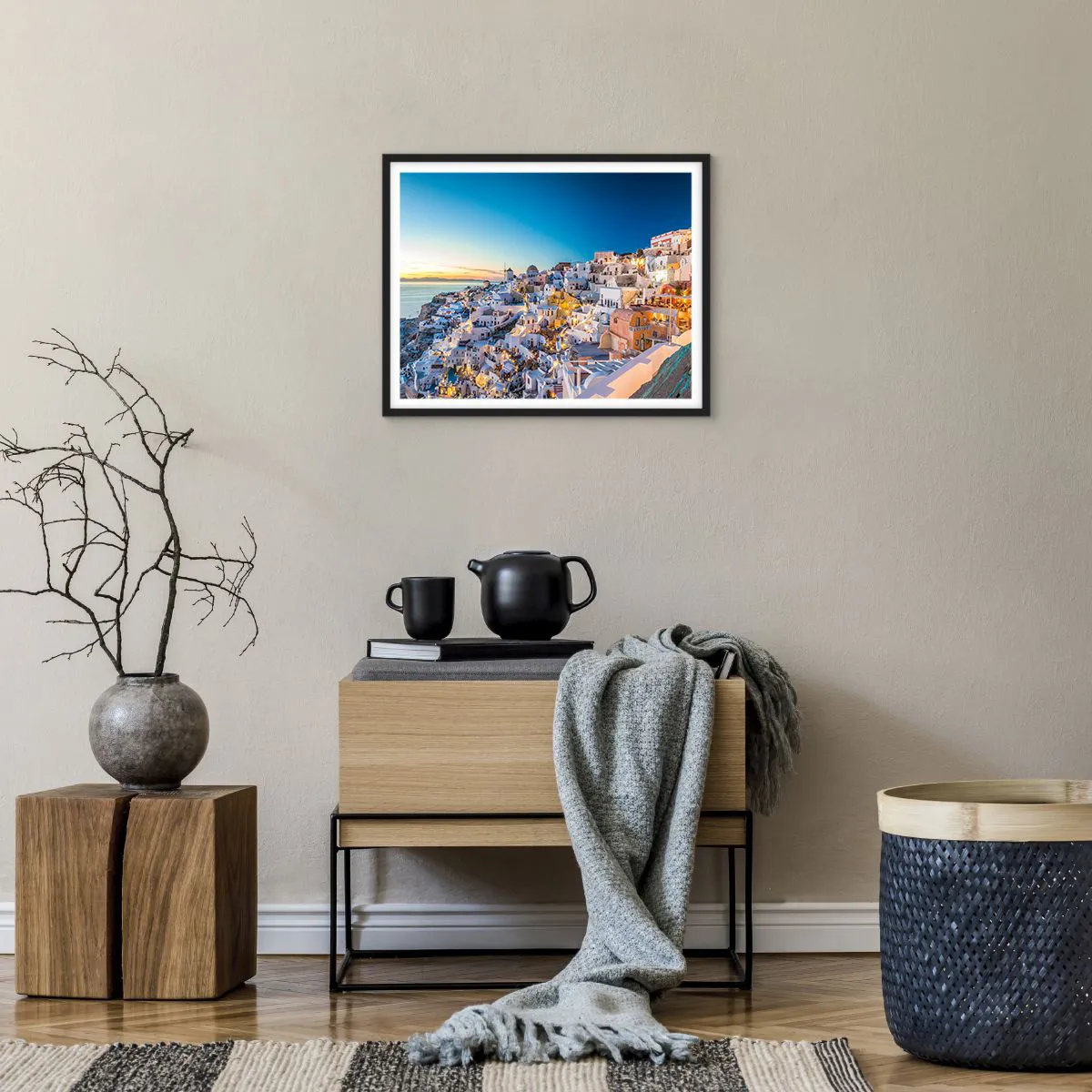 Poster in einem schwarzem Rahmen - Die Essenz des Griechischen - 50x40 cm