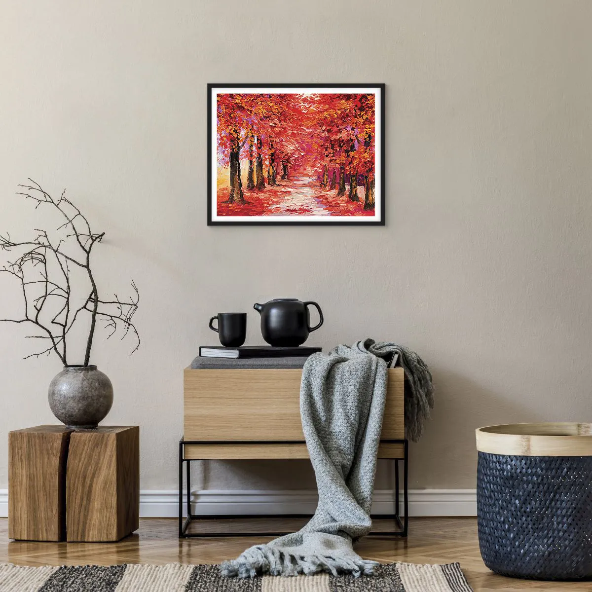 Plakat i sort ramme - Efterårets indtryk - 50x40 cm