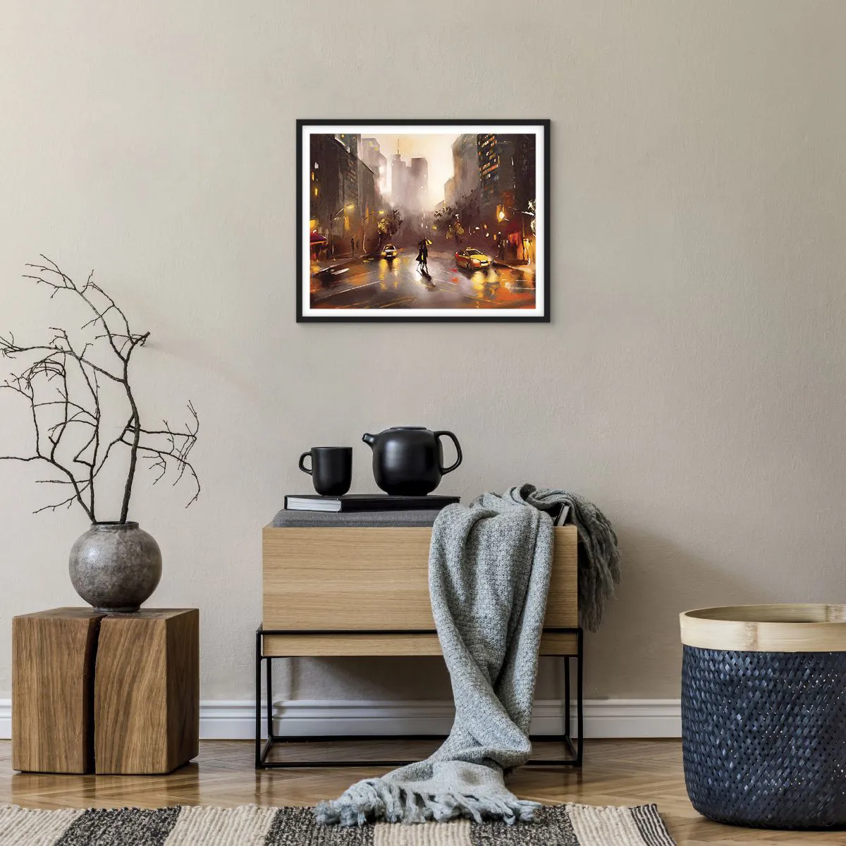 Plakat i sort ramme - Til New Yorks lys - 50x40 cm