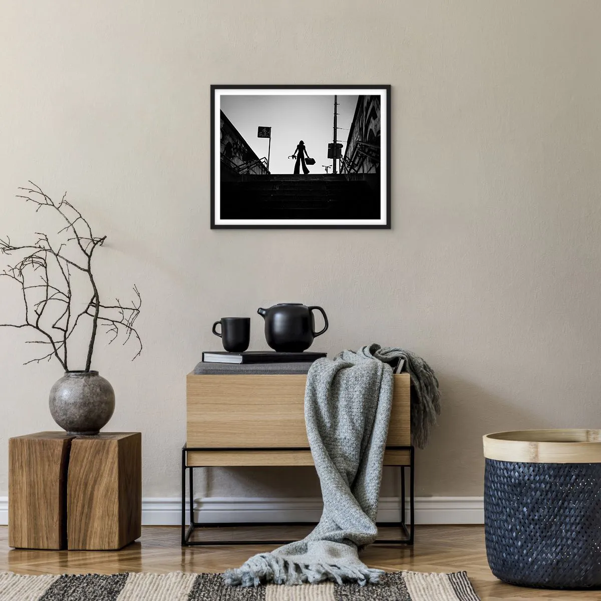 Poster in black frame - City Wander - 50x40 cm