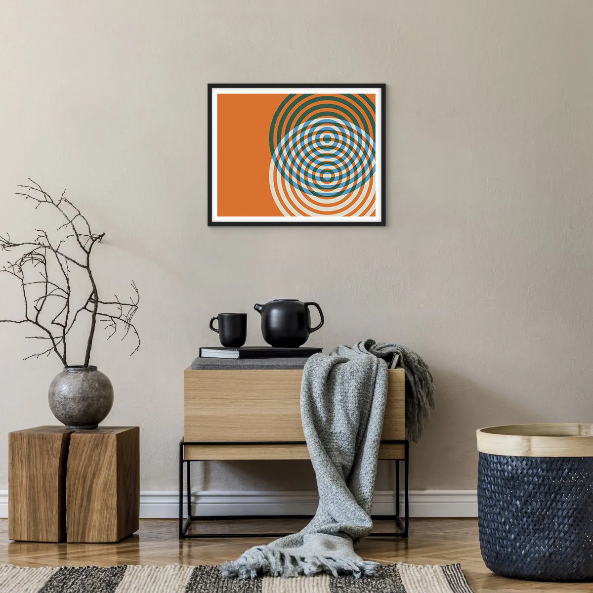 Poster in black frame - Abstract Variation on a Circle - 50x40 cm